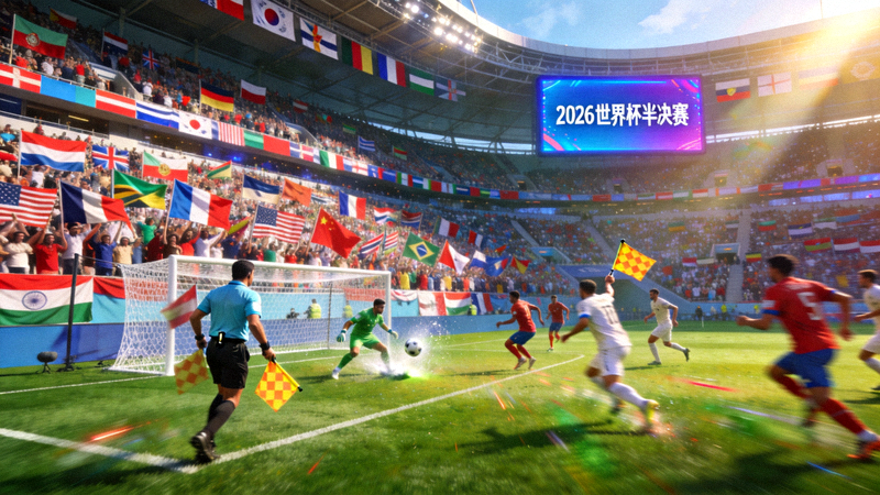 2026世界杯半决赛震撼场面，体育场座无虚席的4K高清直播画面